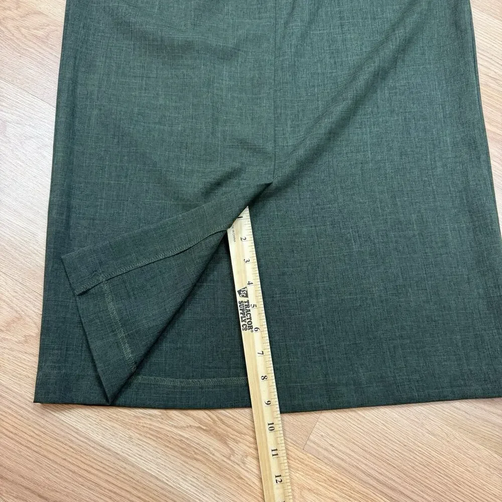 Womens Vintage Skirt Maxi Midi Green Sag Harbor 90s Size 12 Petite Dark Academia